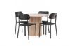 Imagine Masa de dining Olivia - Furnir alb / Scaun de dining Polly - Negru / Negru _4