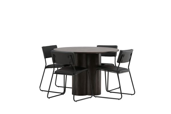 Imagine OliviaDiningTable-Mocca/MoccaVeneer+KenthChair-Black/BlackPU_4