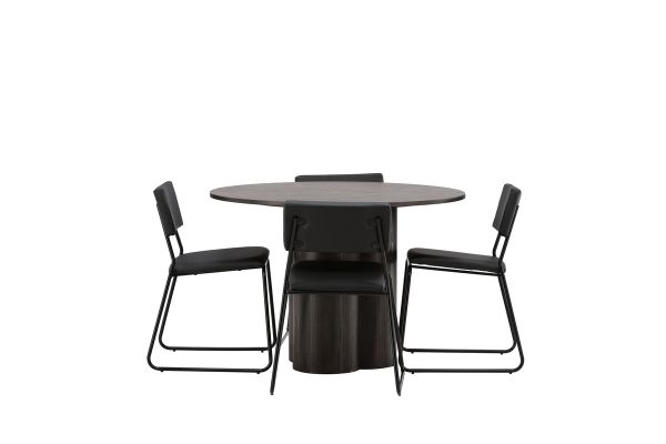 Imagine OliviaDiningTable-Mocca/MoccaVeneer+KenthChair-Black/BlackPU_4