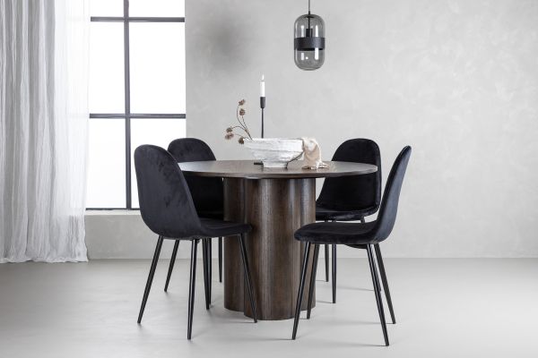 Imagine Va rugam sa traduceti complet OliviaDiningTable-Mocca/MoccaVeneer+PolarDiningChair-Blacklegs/BlackVelvet_4