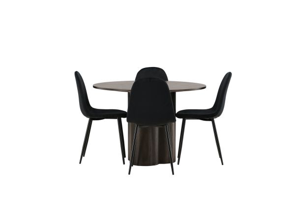 Imagine Va rugam sa traduceti complet OliviaDiningTable-Mocca/MoccaVeneer+PolarDiningChair-Blacklegs/BlackVelvet_4