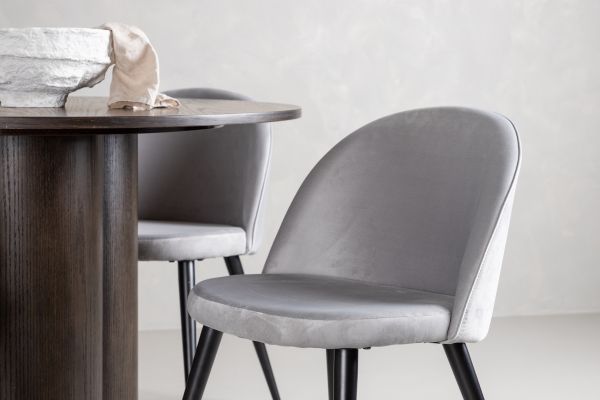 Imagine OliviaDiningTable-Mocca/MoccaVeneer+VelvetDiningChair-LightGrey/Black_4