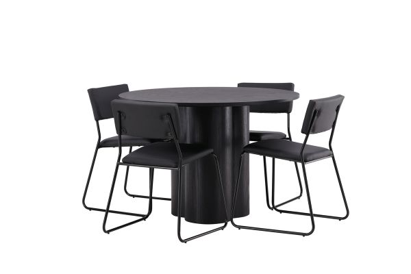 Imagine OliviaDiningTable-Black/BlackVeneer+KenthChair-Black/BlackPU_4