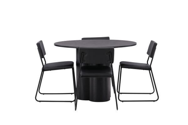 Imagine OliviaDiningTable-Black/BlackVeneer+KenthChair-Black/BlackPU_4