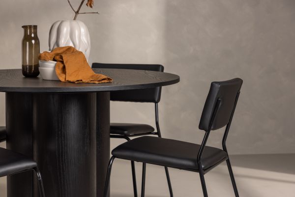 Imagine OliviaDiningTable-Black/BlackVeneer+KenthChair-Black/BlackPU_4