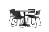 Imagine Masa de dining Glade - Negru / MDF Negru + Scaun Kenth - Negru / Piele PU Neagră _4