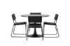 Imagine Masa de dining Glade - Negru / MDF Negru + Scaun Kenth - Negru / Piele PU Neagră _4