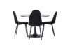 Imagine Masa de dining Glade - Negru / MDF negru + Scaun de dining Polar - Picioare negre / Catifea neagră _4