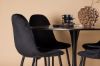 Imagine Masa de dining Glade - Negru / MDF negru + Scaun de dining Polar - Picioare negre / Catifea neagră _4