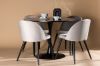 Imagine Masa de dining Glade - Negru / MDF negru + scaun de dining din catifea - Gri deschis / Negru _4