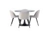 Imagine Masa de dining Glade - Negru / MDF negru + scaun de dining din catifea - Gri deschis / Negru _4