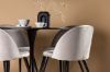 Imagine Masa de dining Glade - Negru / MDF negru + scaun de dining din catifea - Gri deschis / Negru _4