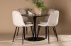 Imagine Masa de dining Glade - MDF negru / Negru + Scaun de dining Polar - picioare negre / Catifea bej _4