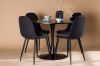 Imagine Masa de dining Glade - Negru / Blat din MDF negru + Scaun de dining Polar - Picioare negre - Material negru _4