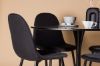 Imagine Masa de dining Glade - Negru / Blat din MDF negru + Scaun de dining Polar - Picioare negre - Material negru _4