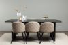 Imagine The Vail Dining Table - Black / Smoked Black MDF + Velvet Stitches Chair - Black / Beige Fabric (Polyester linen) _6