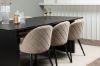 Imagine The Vail Dining Table - Black / Smoked Black MDF + Velvet Stitches Chair - Black / Beige Fabric (Polyester linen) _6