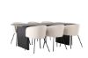 Imagine Masa de dining Vail - Negru / Negru- Fumuriu MDF + Scaun Berit - Negru / Bej Catifea _6