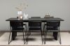 Imagine Masa de dining Vail - Negru / MDF negru afumat + Scaun Kenth - Negru / PU negru _6