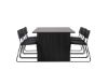 Imagine Masa de dining Vail - Negru / MDF negru afumat + Scaun Kenth - Negru / PU negru _6