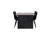 Imagine Masa de dining Vail - Negru / MDF negru fumuriu + Scaun de dining Polar - Picioare negre / Catifea neagră _6