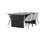 Imagine Masă de dining Vail - Negru / MDF fumuriu + Scaun de dining Velvet - Gri deschis / Negru _6