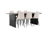 Imagine Masa de dining Vail - Negru / MDF negru afumat + Scaun de dining Polar - Picioare negre / Catifea bej _6