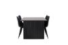 Imagine Masa de dining Vail - Negru / MDF negru afumat + Scaun de dining Polar - Picioare negre - Material negru _6