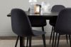 Imagine Masa de dining Vail - Negru / MDF negru afumat + Scaun de dining Polar - Picioare negre - Material negru _6