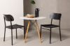 Imagine Masa de dining Danburi - Aspect de lemn / Blat din MDF aspect lemn + 2 scaune de dining Polly - Negru / Negru