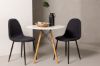 Imagine Masa de dining Danburi - Aspect lemn / Lemn MDF + Scaun de dining Polar - Picioare negre - Material textil negru _2