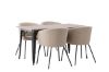 Imagine Masa de dining Tempe - Negru / MDF nuc + Scaun Berit - Negru / Stofa Bej (Linen poliester)_4