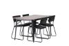 Imagine Masa dining 140 cm nuc/negru Tempe cu 4 scaune