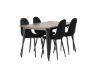 Imagine Masa de dining Tempe - Neagră / MDF nuc + Scaun de dining Polar - Picioare negre / Catifea neagră _4