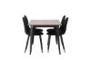 Imagine Masa de dining Tempe - Neagră / MDF nuc + Scaun de dining Polar - Picioare negre / Catifea neagră _4