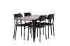 Imagine Masa de dining Tempe - Negru / Nuc MDF + Scaun de dining Polly - Negru / Negru _4