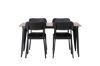 Imagine Masa de dining Tempe - Negru / Nuc MDF + Scaun de dining Polly - Negru / Negru _4