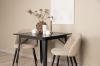 Imagine Masa de Dining Tempe - Negru / MDF negru + Scaun cusut velvet - Negru / Material textil bej (poliester) _2