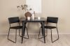 Imagine Masa de dining Tempe - Negru / MDF Negru + Scaun Kenth - Negru / PU Negru