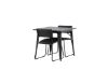 Imagine Masa de dining Tempe - Negru / MDF Negru + Scaun Kenth - Negru / PU Negru