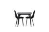 Imagine Masa de dining Tempe - Negru / MDF negru + Scaun de dining Polar - Picioare negre / Catifea neagra _2