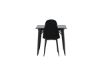 Imagine Masa de dining Tempe - Negru / MDF negru + Scaun de dining Polar - Picioare negre / Catifea neagra _2