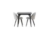 Imagine Masa de Dining Tempe - Negru / MDF Negru + Scaun de Dining Velvet - Gri Deschis / Negru _2