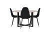 Imagine Masa de dining Durango - Negru / MDF nuc + Scaun de dining Polar - Picioare negre / Catifea neagra _4