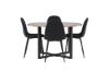 Imagine Masa de dining Durango - MDF negru / nuc + Scaun de dining Polar - Picioare negre - Material negru _4