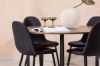 Imagine Masa de dining Durango - MDF negru / nuc + Scaun de dining Polar - Picioare negre - Material negru _4