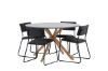 Imagine Masa de dining Piazza - Natural / Dark Grey Spraystone + Scaun Kenth - Negru / PU Negru _4