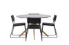 Imagine Masa de dining Piazza - Natural / Dark Grey Spraystone + Scaun Kenth - Negru / PU Negru _4