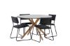 Imagine Masa de dining Piazza - Natural / Dark Grey Spraystone + Scaun Kenth - Negru / PU Negru _4