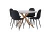 Imagine Masa de dining Piazza - Natural / Dark Grey Spraystone + Scaun de dining Polar - Picioare negre / Catifea neagra _4